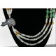 Certified Authentic 3 Strand Navajo .925 Sterling Silver Turquoise Quartz and Onyx Native American Necklace 25243