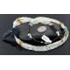 Certified Authentic 3 Strand Navajo .925 Sterling Silver Turquoise Quartz and Onyx Native American Necklace 25243