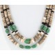 Certified Authentic 3 Strand Navajo .925 Sterling Silver Graduated Heishi Turquoise Native American Necklace 16005