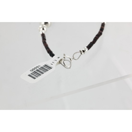 Certified Authentic 3 Strand Navajo .925 Sterling Silver Graduated Heishi Turquoise Native American Necklace 16005