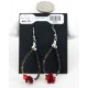 Navajo .925 Sterling Silver Hooks Natural CORAL and Heishi Hoop Native American Earrings 18059 Navajo .925 Sterling Silver Hooks Natural CORAL and Heishi Hoop Native American Earrings 18059