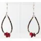 Navajo .925 Sterling Silver Hooks Natural CORAL and Heishi Hoop Native American Earrings 18059 Navajo .925 Sterling Silver Hooks Natural CORAL and Heishi Hoop Native American Earrings 18059