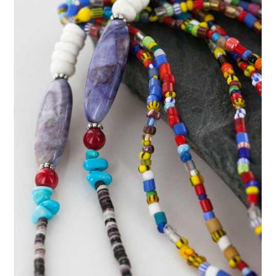 Certified Authentic 8 Strand Navajo .925 Sterling Silver Beaded Native American Necklace 15990