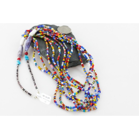 Certified Authentic 8 Strand Navajo .925 Sterling Silver Beaded Native American Necklace 15990