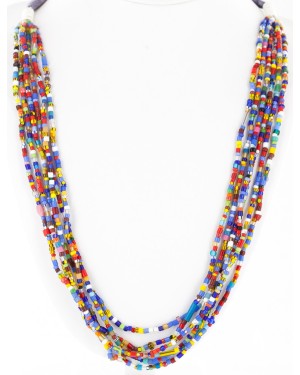 Certified Authentic 8 Strand Navajo .925 Sterling Silver Beaded Native American Necklace 15990