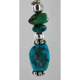 Certified Authentic Navajo .925 Hook Turquoise Native American Earrings 18056