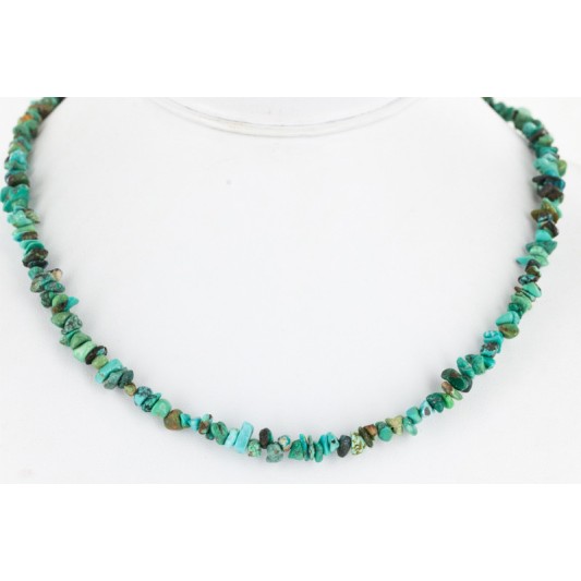 Certified Authentic Navajo .925 Sterling Silver and Turquoise Native American Necklace 15994-2