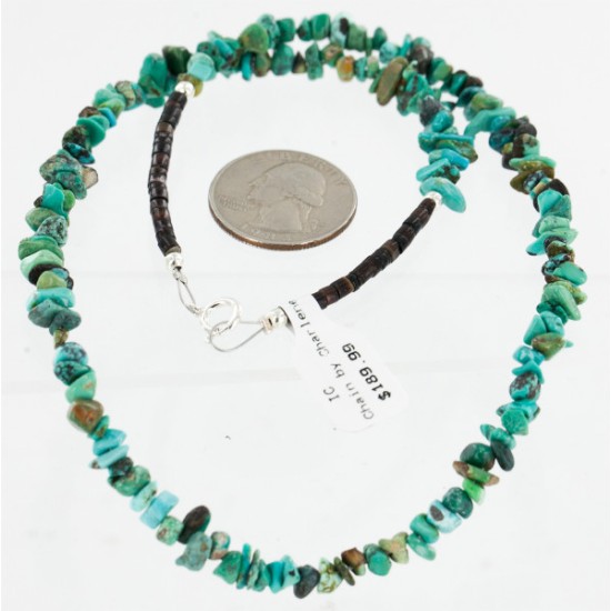 Certified Authentic Navajo .925 Sterling Silver and Turquoise Native American Necklace 15994-2