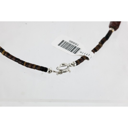 Certified Authentic Navajo .925 Sterling Silver Turquoise Jasper Native American Necklace 15995