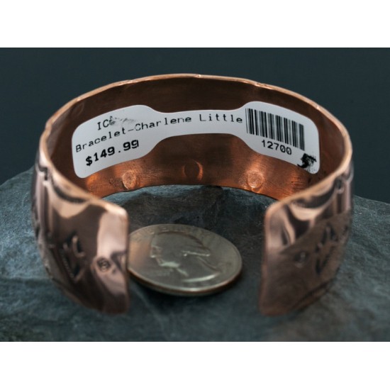 Handmade Certified Authentic Navajo Handstamped Copper Native American Bracelet 12700-5 Handmade Certified Authentic Navajo Handstamped Copper Native American Bracelet 12700-5