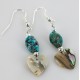 Heart Certified Authentic Navajo .925 Sterling Silver Hooks Natural Turquoise and Abalone Native American Dangle Earrings 18057 Heart Certified Authentic Navajo .925 Sterling Silver Hooks Natural Turquoise and Abalone Native American Dangle Earrings 18057