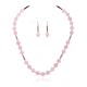 .925 Sterling Silver Certified Authentic Navajo Native American Natural Pink Quartz Set 18235-1-18237-1
