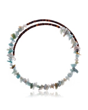 Agate Certified Authentic Navajo Native American Adjustable Choker Wrap Necklace 25563