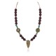 Arrow head .925 Sterling Silver Certified Authentic Navajo Natural Green and Red Jasper Native American Necklace 750208-3