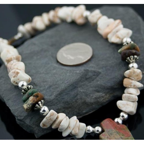 Arrowhead Certified Authentic Navajo .925 Sterling Silver White Howlite Native American Necklace 15341-17 Arrowhead Certified Authentic Navajo .925 Sterling Silver White Howlite Native American Necklace 15341-17