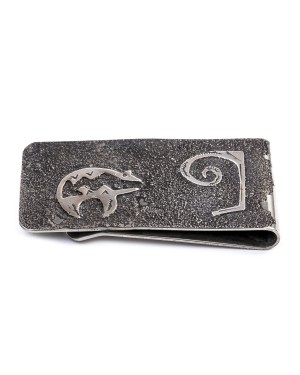 Bear .925 Sterling Silver Ray Begay Certified Authentic Handmade Navajo Native American Money Clip  13194-4