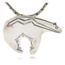 Bear Navajo .925 Sterling Pin and Pendant Native American Necklace 24268-102261