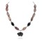 Bear Certified Authentic Navajo .925 Sterling Silver Natural Black Onyx Charoite and Snowflake Obsidian Native American Necklace 15632-41