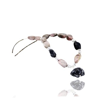 Bear Fetish $280 Certified Authentic Navajo .925 Sterling Silver Natural Snowflake Obsidian Onyx Native American Necklace 370957765970