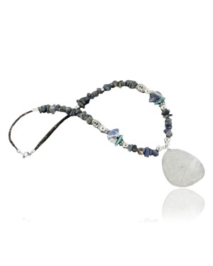 Bear Fetish $290 Certified Authentic Navajo .925 Sterling Silver Natural Lapis Agate Turquoise Native American Necklace 18108-37
