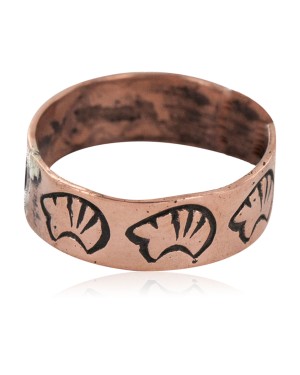 Bear Handmade Certified Authentic Navajo Native American Pure Copper Ring Size 8 17092-12