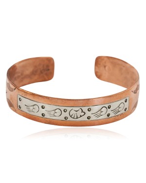 Bear Handmade Certified Authentic Navajo Pure .925 Sterling Silver and Copper Native American Bracelet 12762-74
