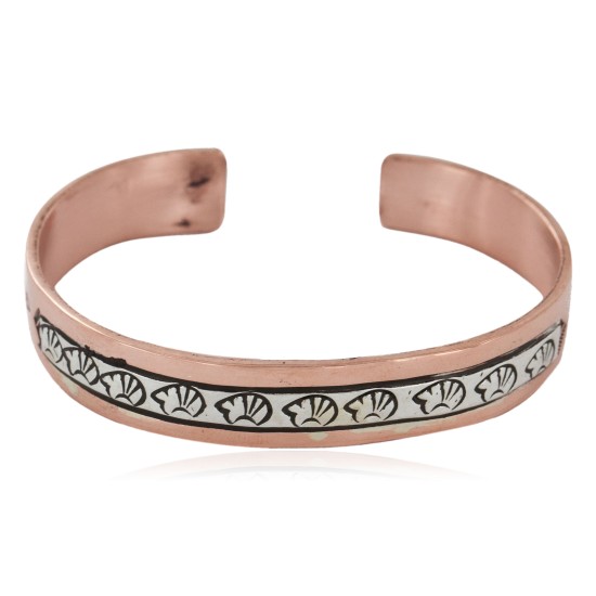 Bear Navajo .925 Sterling Silver Handmade Certified Authentic Pure Copper Native American Bracelet 12952-11