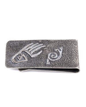 Bear Paw .925 Sterling Silver Ray Begay Certified Authentic Handmade Navajo Native American Money Clip  13194-10