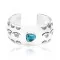 Bear Paw and Sun Natural Turquoise Nickel Certified Authentic Navajo Native American Handmade Cuff Bracelet 13026-4