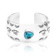 Bear Paw and Sun Natural Turquoise Nickel Certified Authentic Navajo Native American Handmade Cuff Bracelet 13026-4 Bear Paw and Sun Natural Turquoise Nickel Certified Authentic Navajo Native American Handmade Cuff Bracelet 13026-4