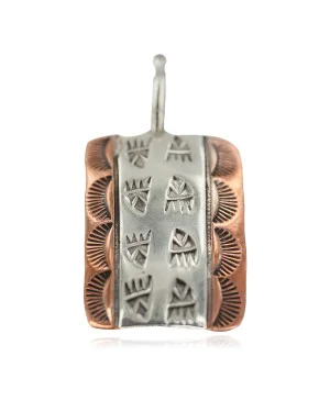 Bear Paw Handmade Navajo Pure .925 Sterling Silver Native American Copper Pendant 94003-2