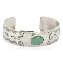 Bear Paw Handmade Navajo Nickel Certified Authentic Natural Turquoise Native American Bracelet 13034-4