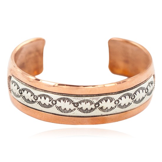 Bear paw Navajo .925 Sterling Silver Certified Authentic Handmade Native American Pure Copper Bracelet 13098-1 Bear paw Navajo .925 Sterling Silver Certified Authentic Handmade Native American Pure Copper Bracelet 13098-1