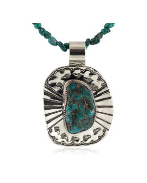 Bear Paws Certified Authentic Nickel .925 Sterling Silver Handmade Navajo Coral Natural Turquoise Native American Necklace 12812-4-750118-20