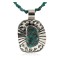 Bear Paws Certified Authentic Nickel .925 Sterling Silver Handmade Navajo Coral Natural Turquoise Native American Necklace 12812-4-750118-20