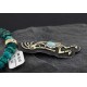 Big $670 12kt Gold Filled and .925 Sterling Silver Handmade KOKOPELI Certified Authentic Navajo Turquoise Native American Necklace 370976349312
