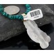 Big $670 12kt Gold Filled and .925 Sterling Silver Handmade KOKOPELI Certified Authentic Navajo Turquoise Native American Necklace 370976506626