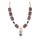 Bird Certified Authentic Navajo .925 Sterling Silver Inlay Natural Turquoise Mother of Pearl Black Onyx Agate Native American Necklace 25338-3