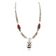 Bird Certified Authentic Navajo .925 Sterling Silver Inlay Natural Turquoise Mother of Pearl Red Jasper Black Onyx Native American Necklace 750238-10