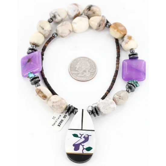 Bird Navajo .925 Sterling Silver Agate and Turquoise Native American Necklace 15880-4 Bird Navajo .925 Sterling Silver Agate and Turquoise Native American Necklace 15880-4