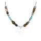 Carved Bear Certified Authentic Navajo .925 Sterling Silver Agate Turquoise Native American Necklace 750177