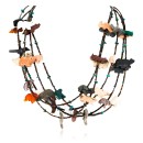 Carved Fetish $500 Large Certified Authentic 5 Strand Navajo .925 Sterling Silver Turquoise Multicolor Stones	 Native American Necklace 15992-3