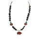 Carved Fetish Bear .925 Sterling Silver Certified Authentic Navajo Natural Turquoise Goldstone Agate Native American Necklace 750207-3