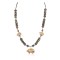 Carved Fetish Bear .925 Sterling Silver Certified Authentic Navajo Natural White Green and Red Jasper Hematite Native American Necklace 750209-7