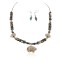 Carved Fetish Bear .925 Sterling Silver Hooks Certified Authentic Navajo Natural Turquoise and Jasper Native American Set 18234-1-18238