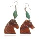 Carved Fetish Horse .925 Sterling Silver Hooks Certified Authentic Navajo Natural Turquoise Resin Native American Dangle Earrings 18287 Carved Fetish Horse .925 Sterling Silver Hooks Certified Authentic Navajo Natural Turquoise Resin Native American Dangle Earrings 18287