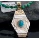Certified Authentic 12kt Gold Filled .925 Sterling Silver Handmade Mountain Turquoise Native American Necklace 370876018093