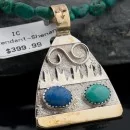 12kt Gold Filled and .925 Sterling Silver Handmade Mountain LAPIS and Turquoise Native American Necklace 370917552586