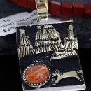 12kt Gold Filled and .925 Sterling Silver Handmade Mountain Natural Spiny Oyster Native American Necklace 390744577471