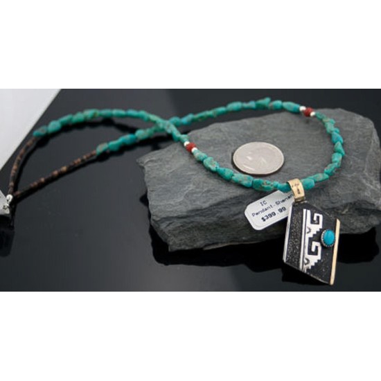 Certified Authentic 12kt Gold Filled and .925 Sterling Silver Handmade Mountain Turquoise Native American Necklace 370875789956 Certified Authentic 12kt Gold Filled and .925 Sterling Silver Handmade Mountain Turquoise Native American Necklace 370875789956